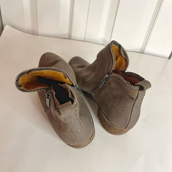 Lucky Brand Zipper Nubuck Leather Ankle Cowboy Western Bootie Boots - Picture 10 of 12